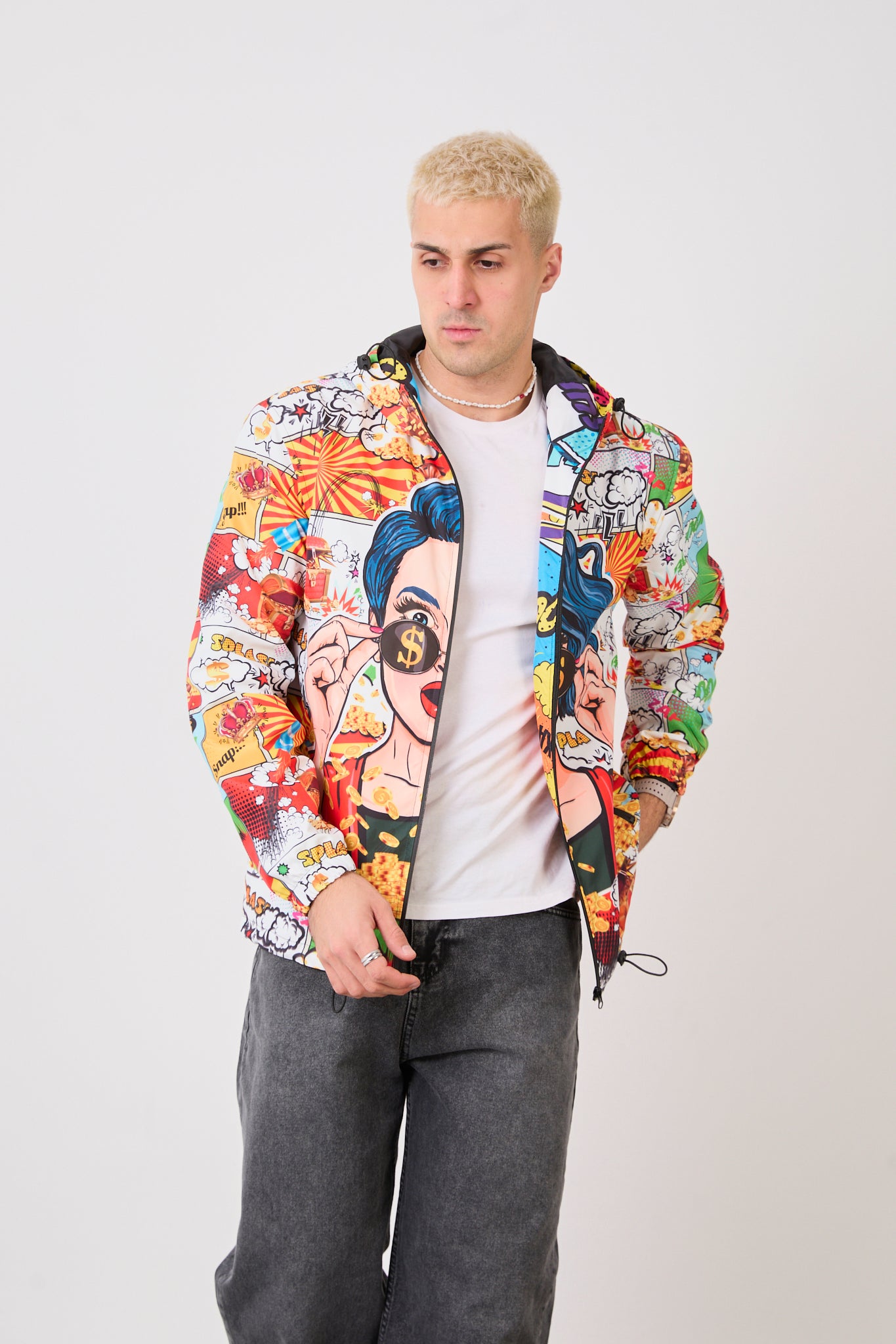 R-2135 Unisex Graphic Pop Art Rain Jacket