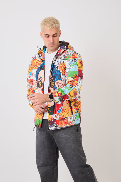 R-2135 Unisex Graphic Pop Art Rain Jacket