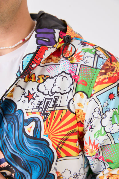 R-2135 Unisex Graphic Pop Art Rain Jacket