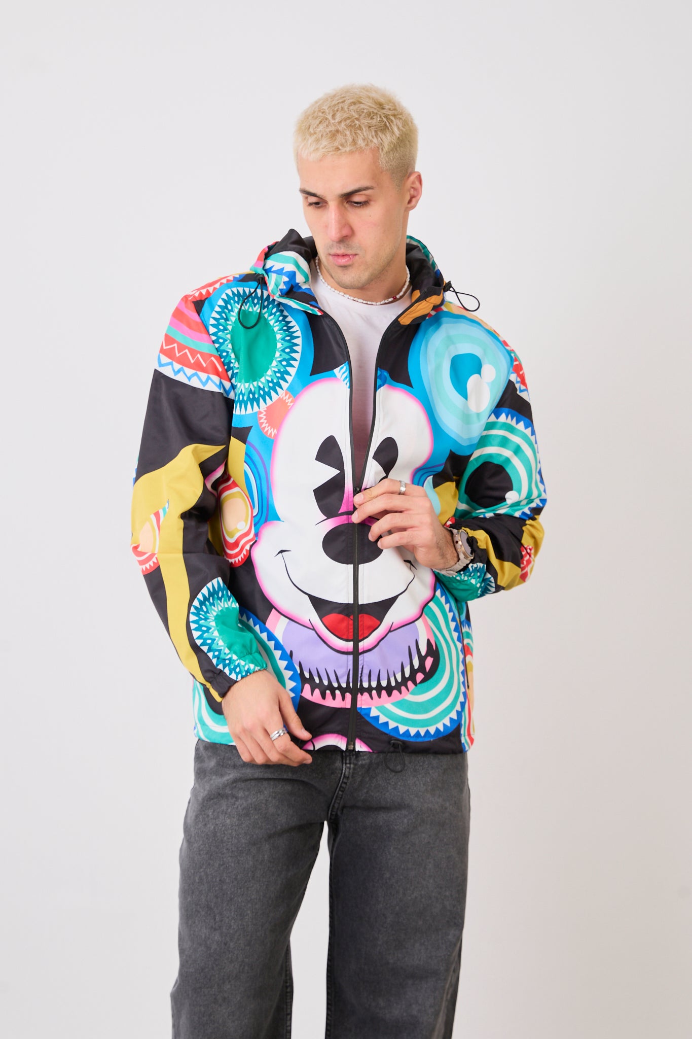 R-2270 Unisex Graphic Print Hooded Rain Jacket – Bold Street Art Design