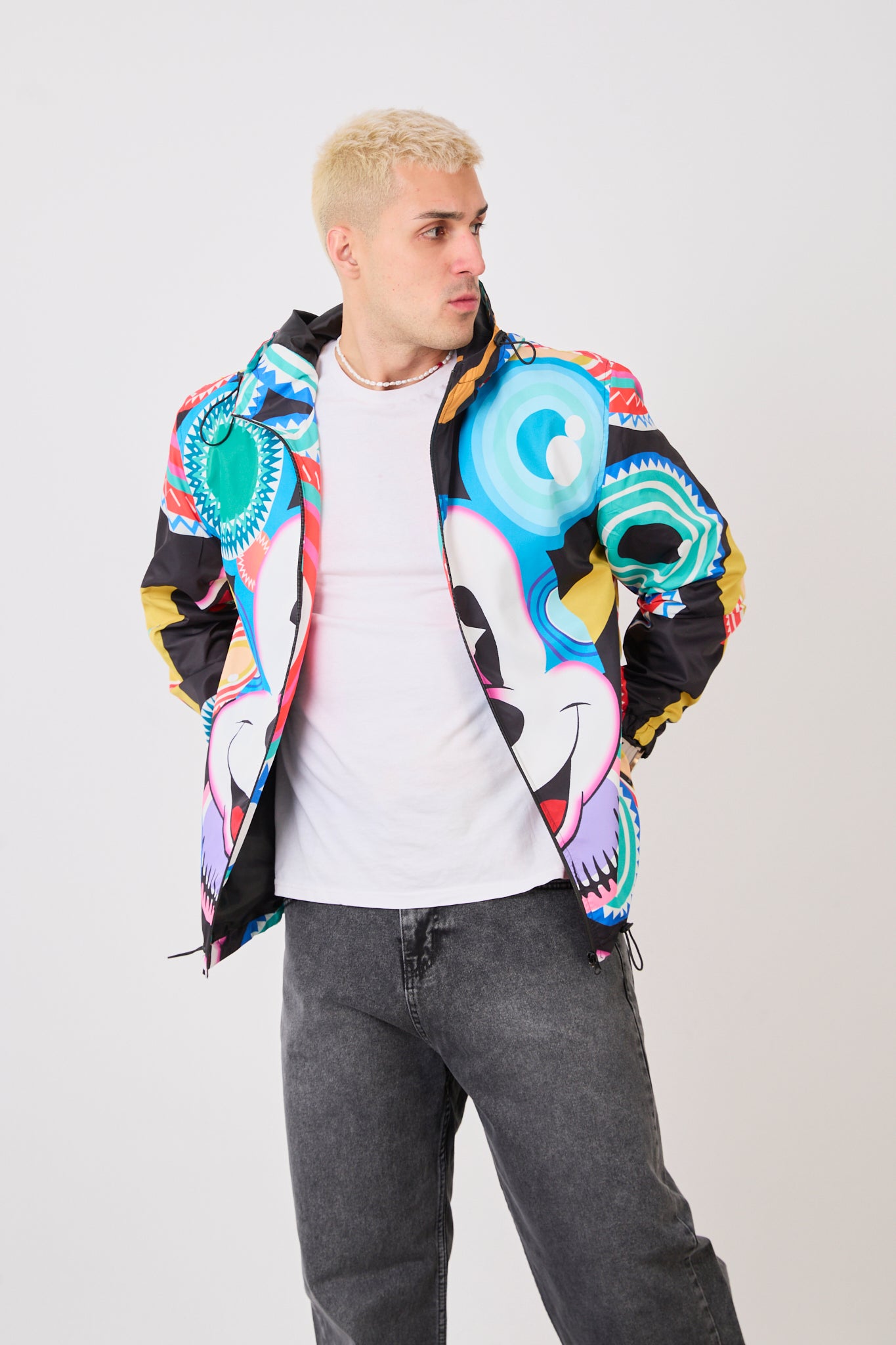 R-2270 Unisex Graphic Print Hooded Rain Jacket – Bold Street Art Design