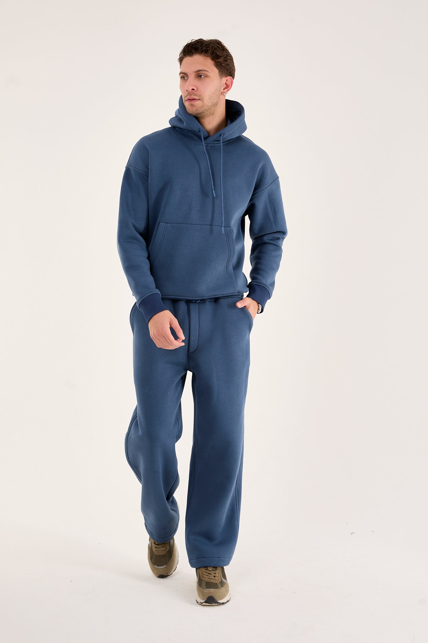 X-1001 Unisex Premium Fleece Sweatpants – Steel Blue (3-Thread)