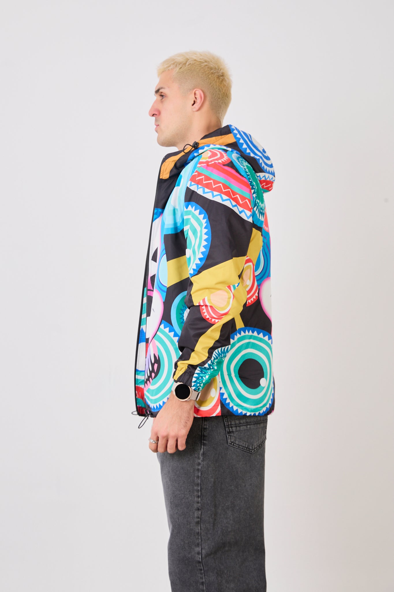 R-2270 Unisex Graphic Print Hooded Rain Jacket – Bold Street Art Design