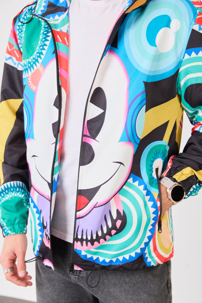 R-2270 Unisex Graphic Print Hooded Rain Jacket – Bold Street Art Design