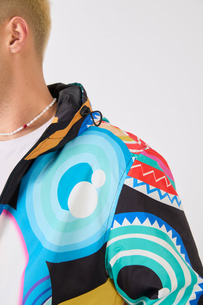 R-2270 Unisex Graphic Print Hooded Rain Jacket – Bold Street Art Design