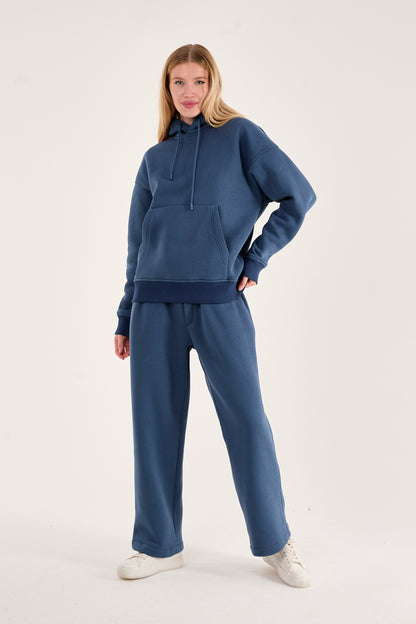 X-1001 Unisex Premium Fleece Sweatpants – Steel Blue (3-Thread)