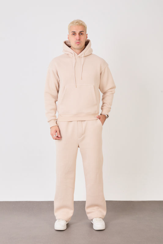 X-4008-1001 Men’s Hooded Tracksuit Set – Beige