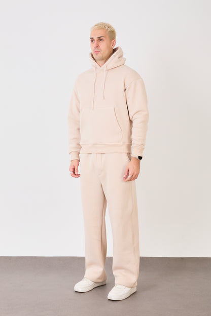 X-4008-1001 Men’s Hooded Tracksuit Set – Beige