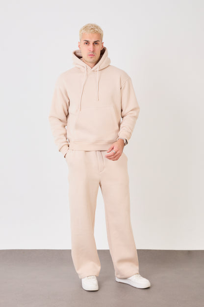 X-4008-1001 Men’s Hooded Tracksuit Set – Beige