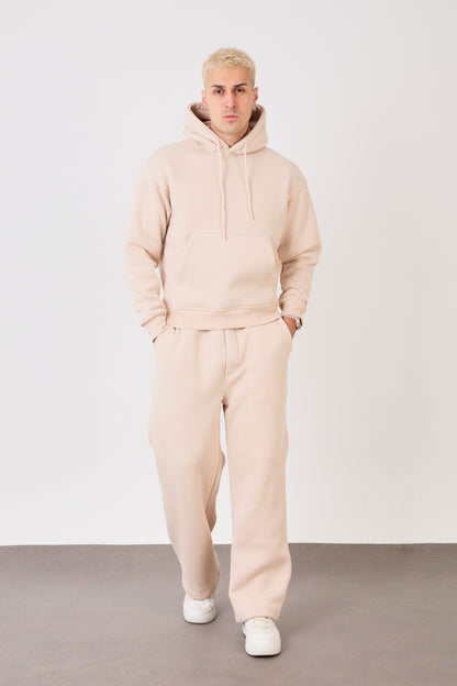 X-4008-1001 Men’s Hooded Tracksuit Set – Beige