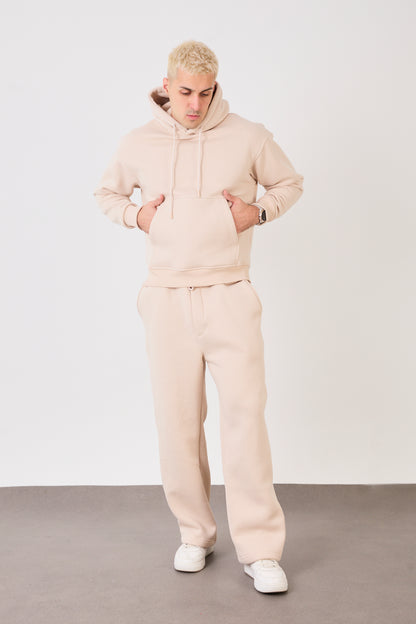 X-4008-1001 Men’s Hooded Tracksuit Set – Beige