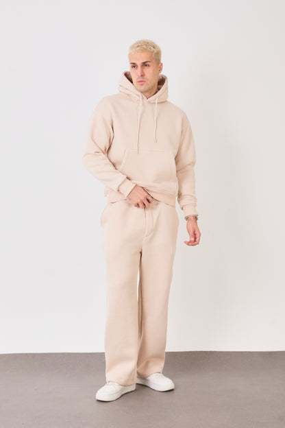 X-4008-1001 Men’s Hooded Tracksuit Set – Beige