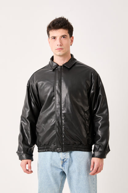 5770 – Black Faux Leather Jacket