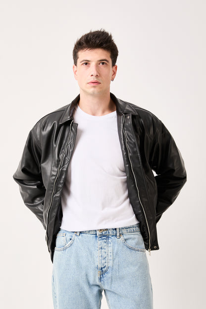 5770 – Black Faux Leather Jacket