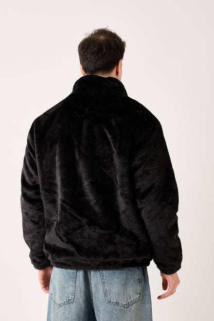 5811 Black Plush Zip-Up Jacket