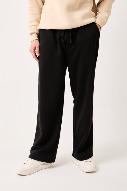 X-1001 Black Wide-Leg Sweatpants