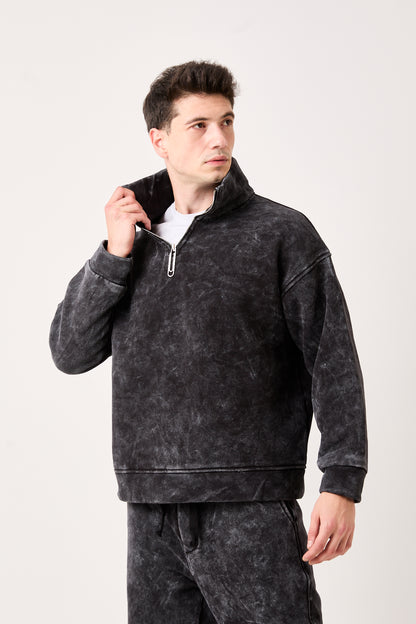 X-4002 Half-Zip Washed Brushed Fleece Sweatshirt