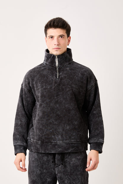X-4002 Half-Zip Washed Brushed Fleece Sweatshirt