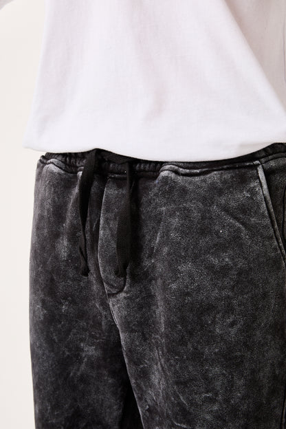 X-1003 – Washed Black Wide-Leg Sweatpants