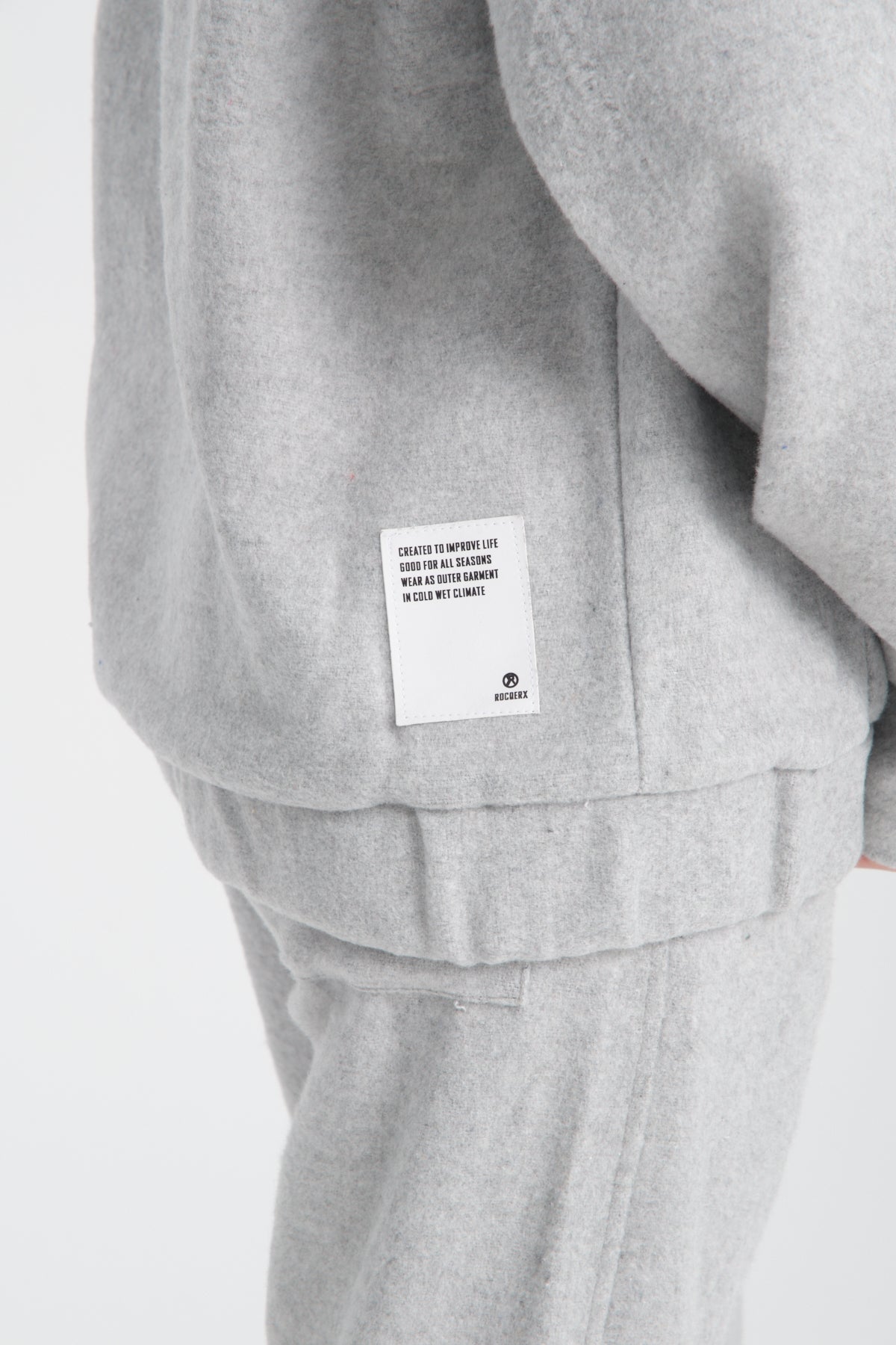 R-5673-4283 Unisex Hooded Tracksuit Set with Kangaroo Pocket – Grey