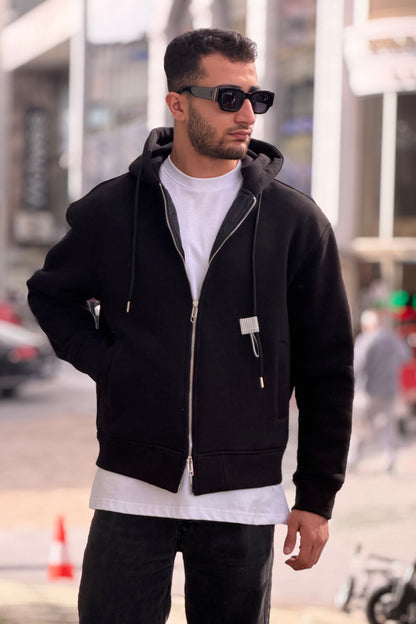 X-4004 Unisex Premium Heavyweight Zip-Up Hoodie – Black