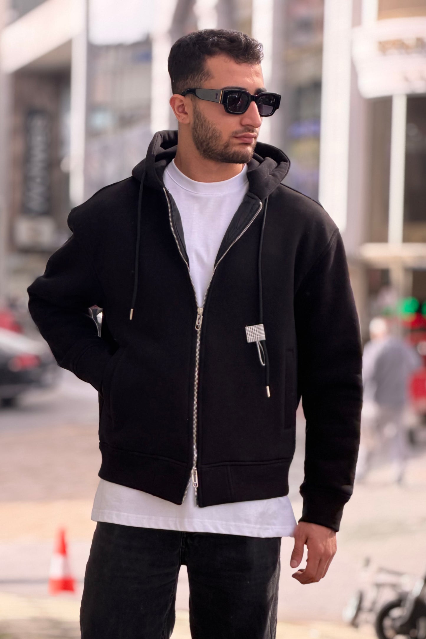 X-4004 Unisex Premium Heavyweight Zip-Up Hoodie – Black