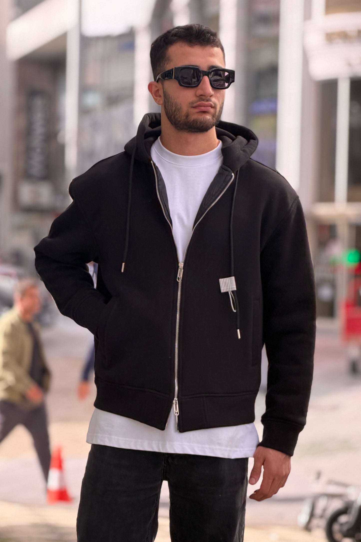 X-4004 Unisex Premium Heavyweight Zip-Up Hoodie – Black