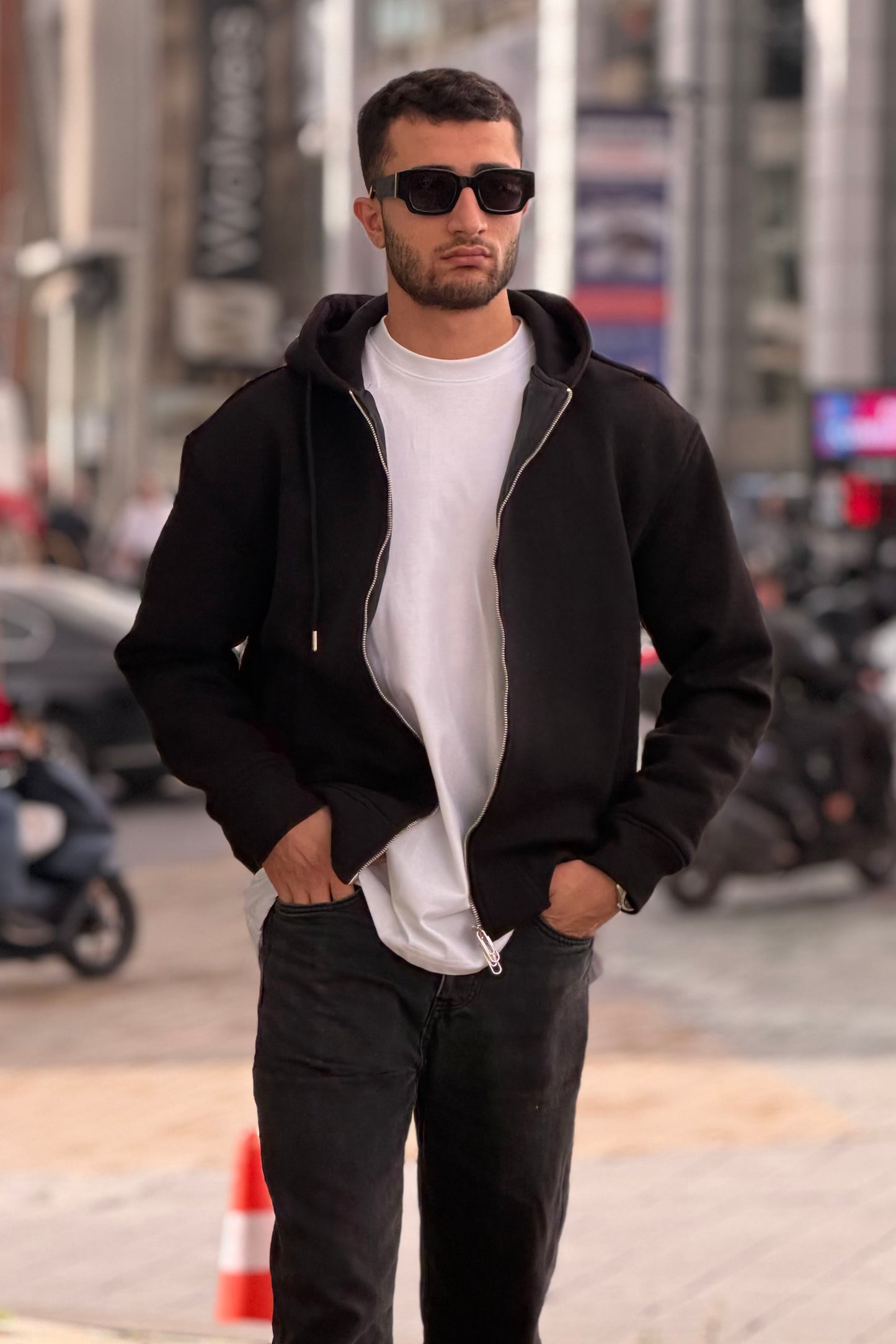 X-4004 Unisex Premium Heavyweight Zip-Up Hoodie – Black