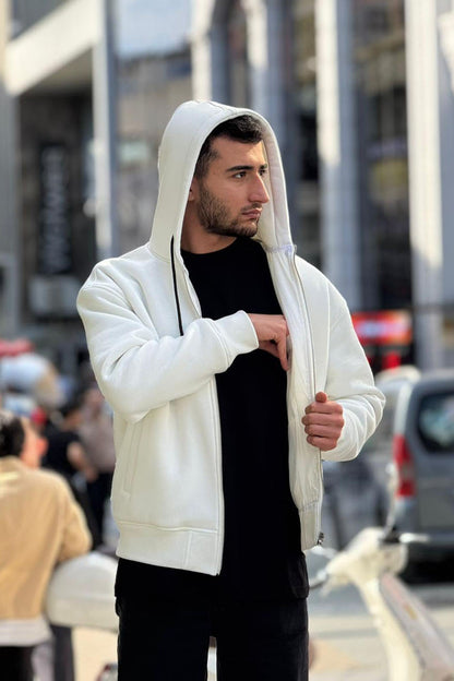 X-4004 Unisex Premium Heavyweight Zip-Up Hoodie – White