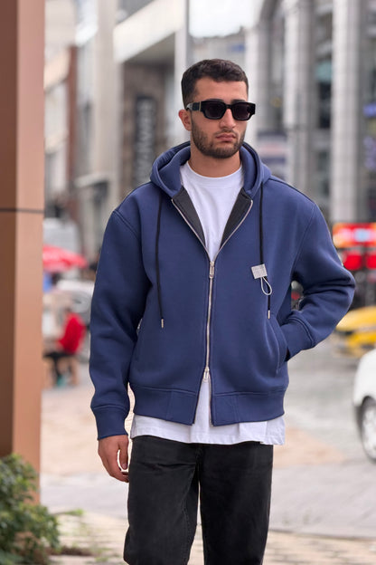 X-4004 Unisex Premium Heavyweight Zip-Up Hoodie – Midnight Blue