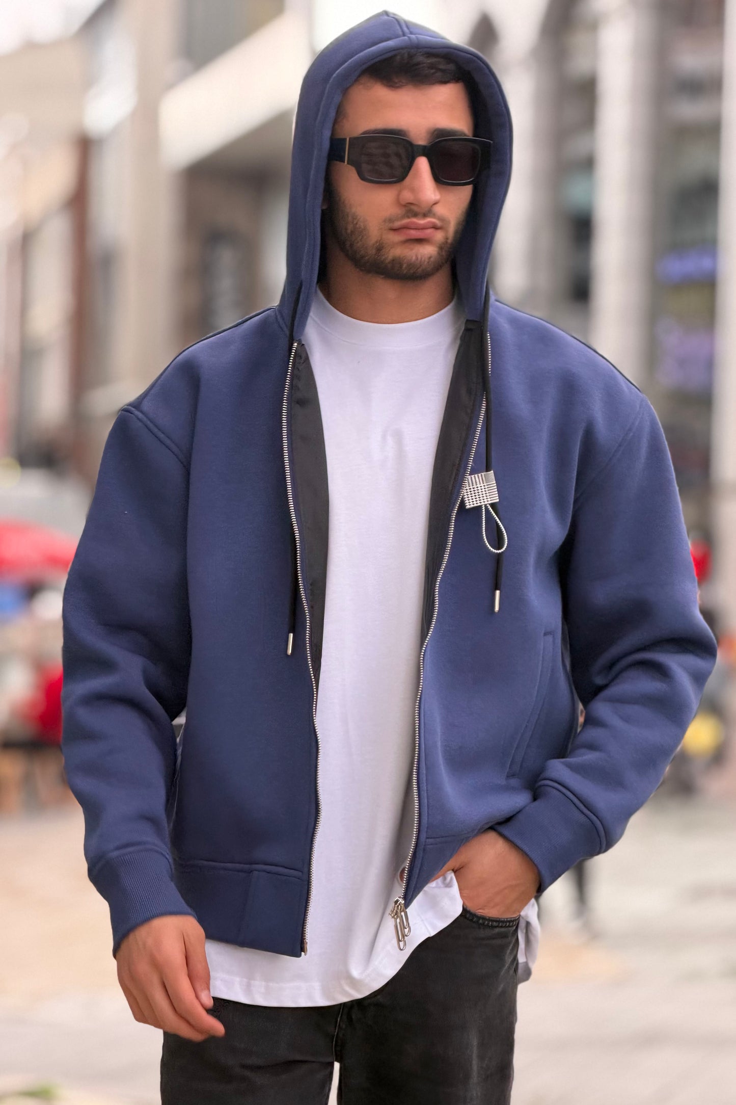 X-4004 Unisex Premium Heavyweight Zip-Up Hoodie – Midnight Blue