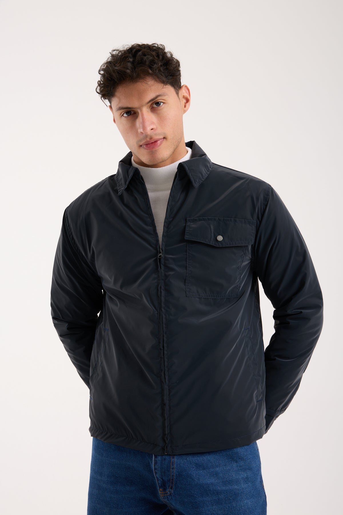 X-2020 Quilted Lined Zip Jacket – Navy