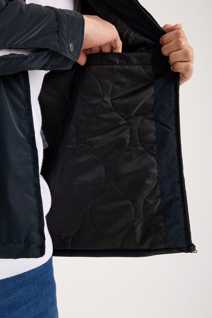 X-2020 Quilted Lined Zip Jacket – Navy