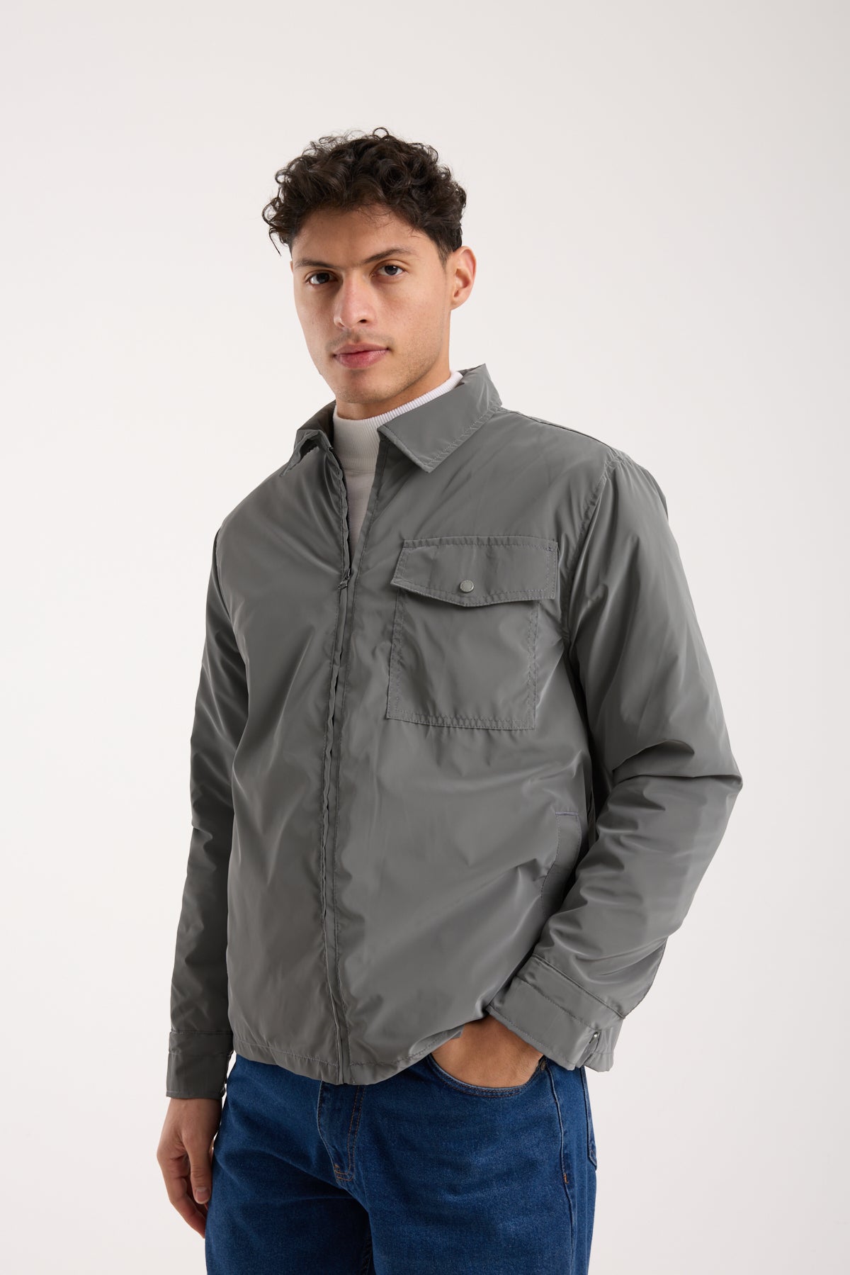 X-2020 Quilted Lined Zip Jacket – Grey