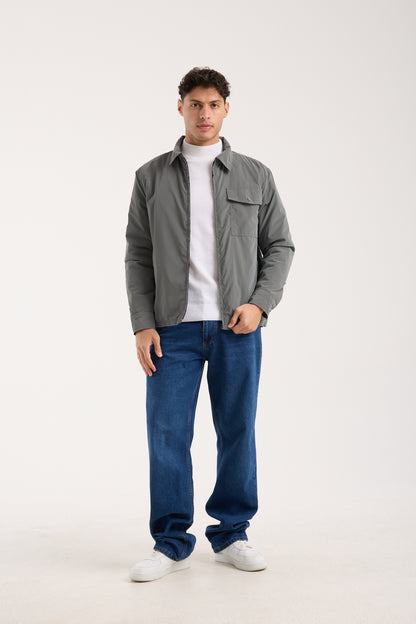 X-2020 Quilted Lined Zip Jacket – Grey