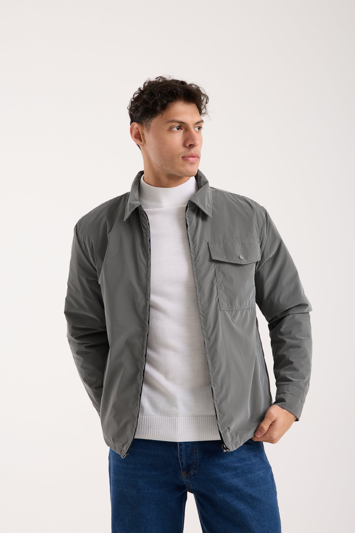 X-2020 Quilted Lined Zip Jacket – Grey