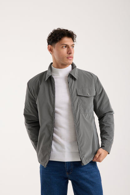 X-2020 Quilted Lined Zip Jacket – Grey
