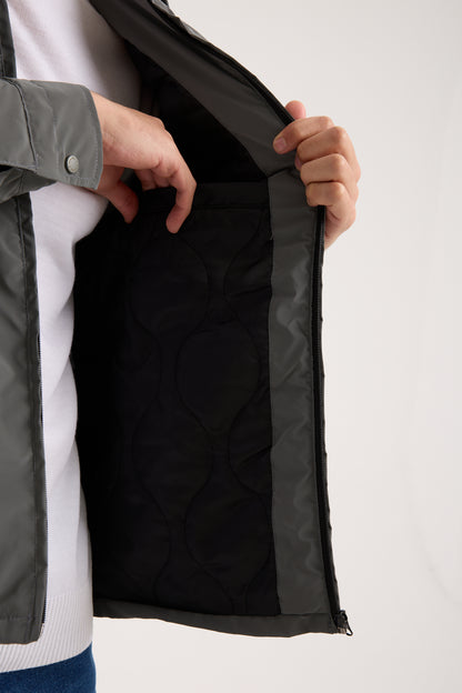 X-2020 Quilted Lined Zip Jacket – Grey