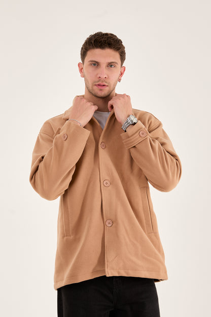 X-2027 Men’s Premium Camel Overshirt Coat