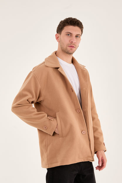 X-2027 Men’s Premium Camel Overshirt Coat