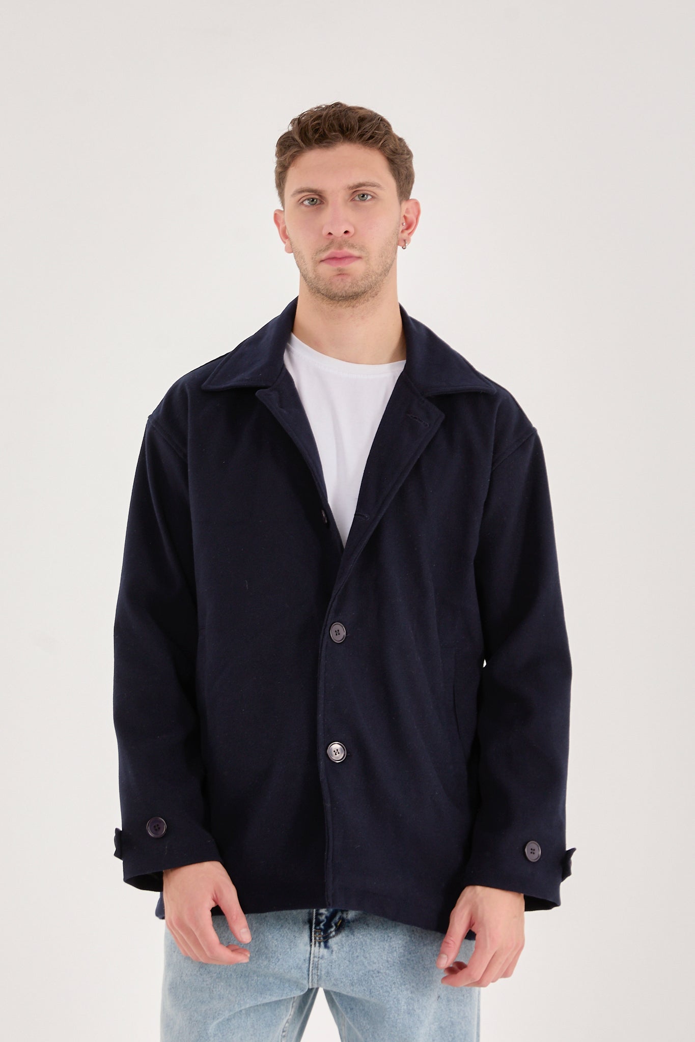 X-2027 Men’s Premium Navy Overshirt Coat