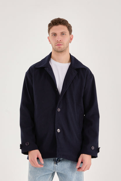X-2027 Men’s Premium Navy Overshirt Coat