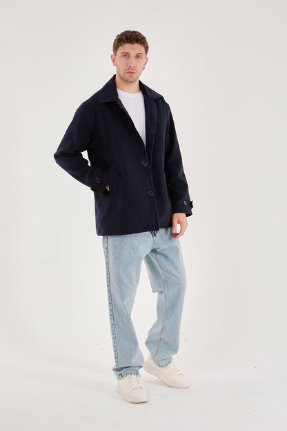 X-2027 Men’s Premium Navy Overshirt Coat