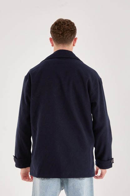 X-2027 Men’s Premium Navy Overshirt Coat