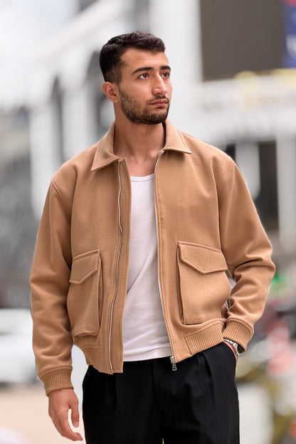 X-2025 Men’s Premium Taba Utility Pocket Kaşe Jacket