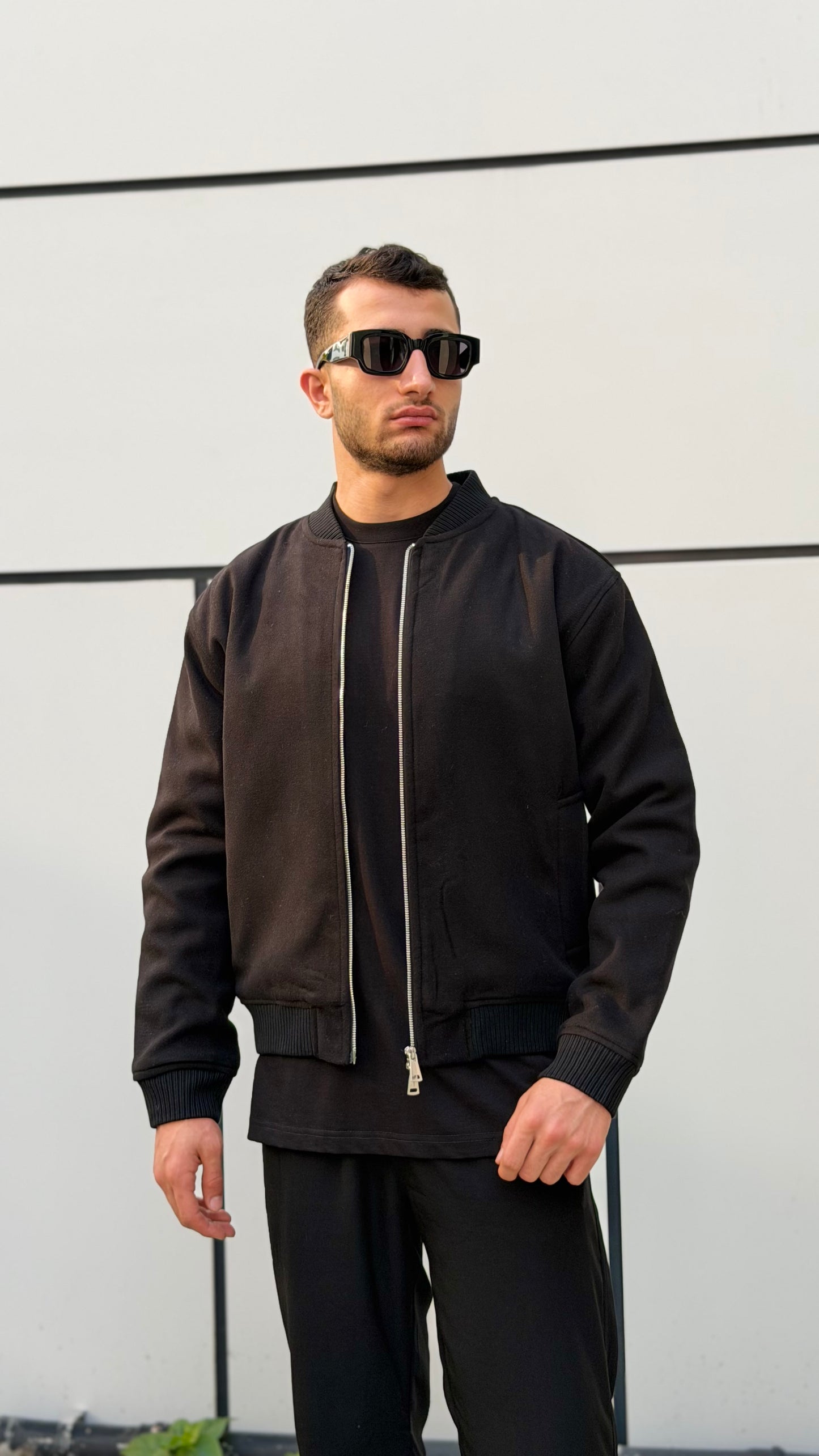 X-2034 Men’s Kaşe Bomber Jacket – Premium Polyester/Viscose/Lycra Blend