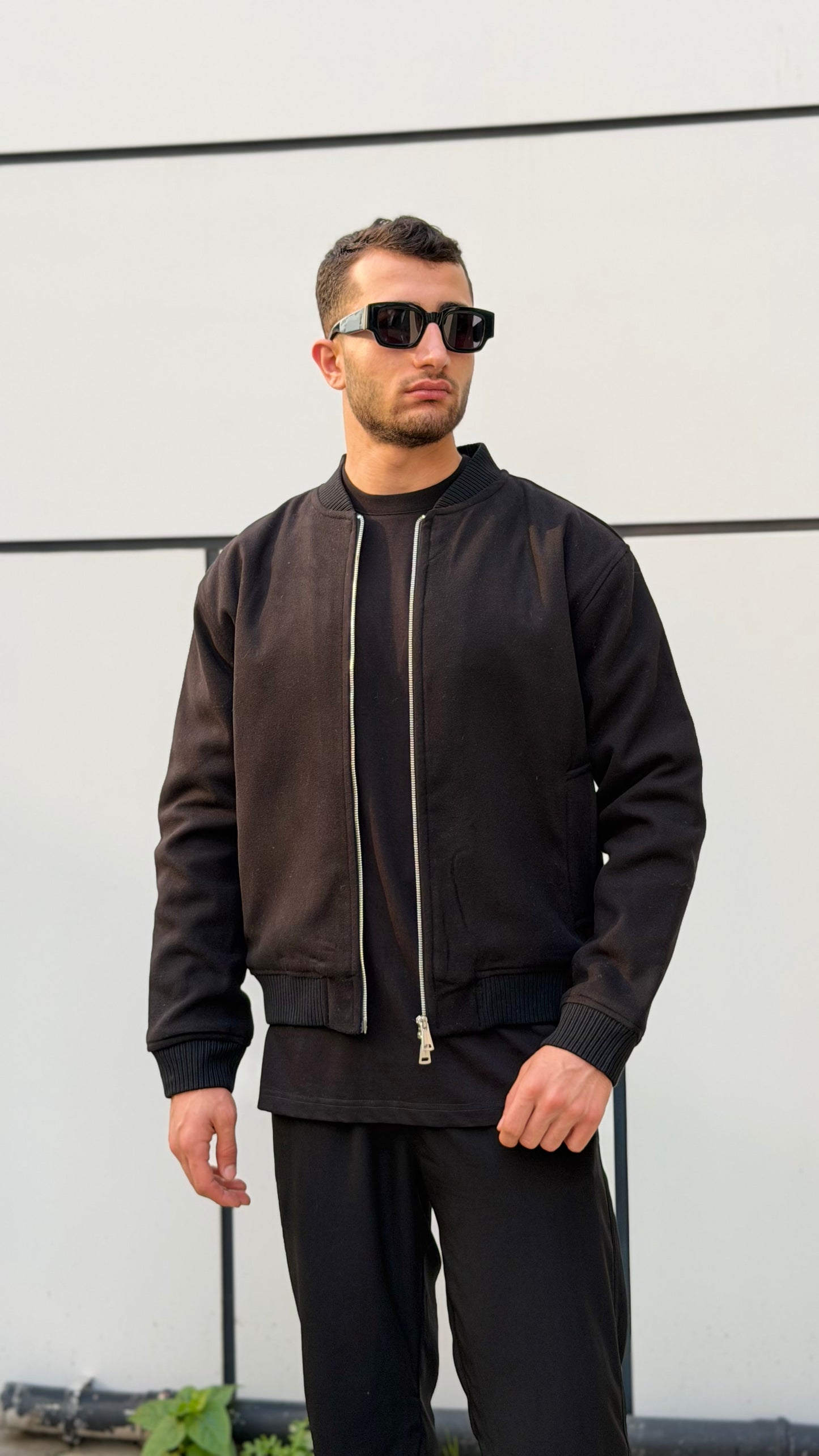 X-2034 Men’s Kaşe Bomber Jacket – Premium Polyester/Viscose/Lycra Blend