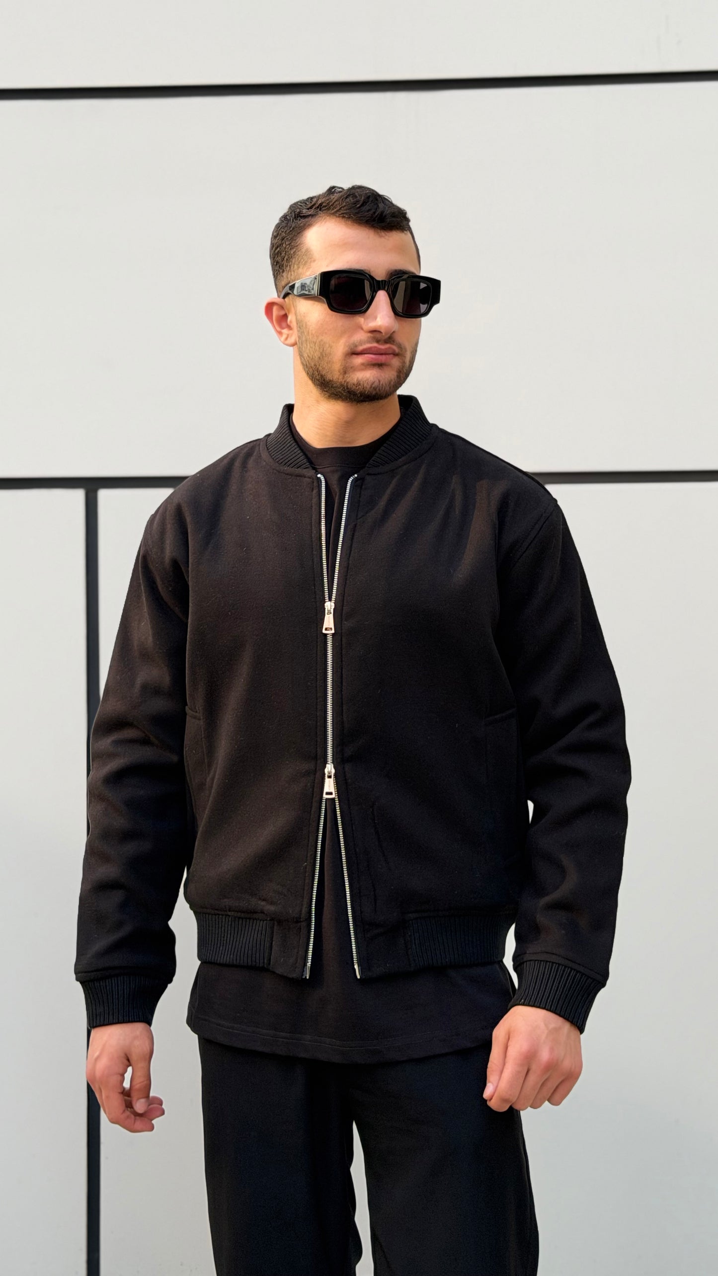 X-2034 Men’s Kaşe Bomber Jacket – Premium Polyester/Viscose/Lycra Blend