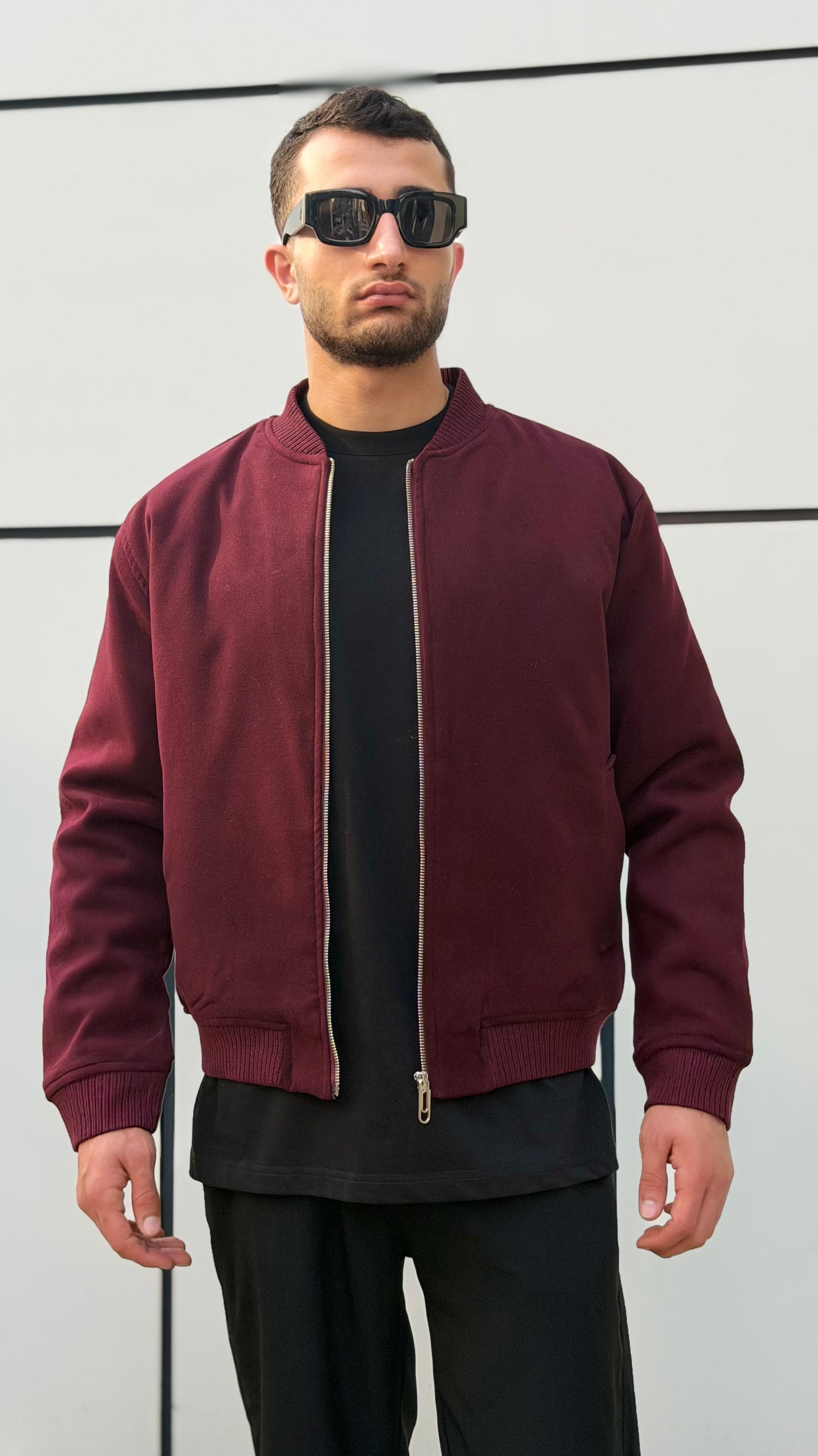 X-2034 Men’s Suede Bomber Jacket – Lined, Full Zipper, Premium Street Style