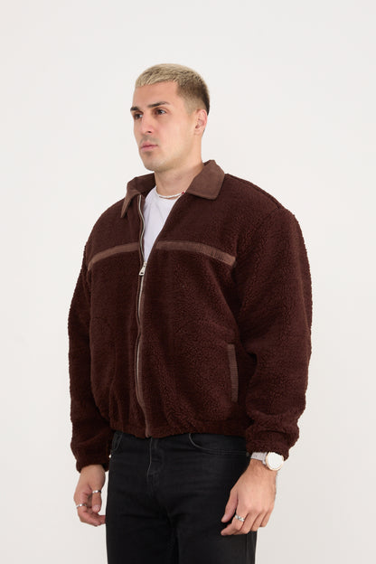 X-2042 Men’s Sherpa Fleece Jacket – Brown